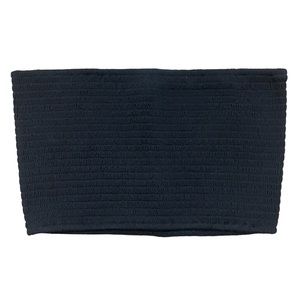 Black Ribbed Bandeau Top